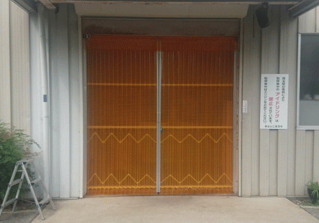 業務用アコーデイオンドア屋外用補強型(糸入り防虫ビニール)
