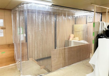 専用　透明ビニールカーテン　0.3㍉　3000×3000 ２枚 防炎糸入り透明ビニールカーテン 0.3mm厚 上村産業(上村シート